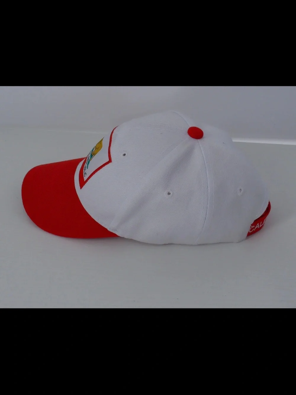California Republic Embroidered Patch White and Red Adjustable Cap Hat One Size